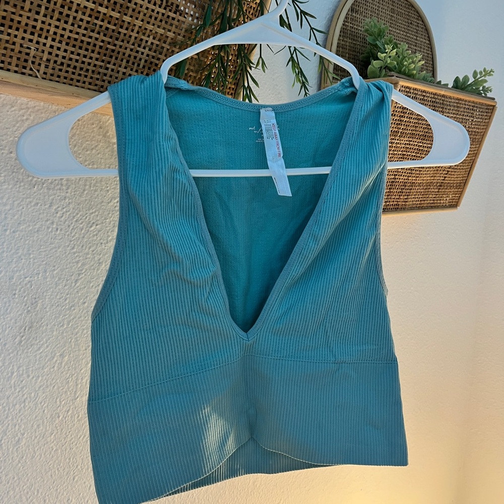 Urban Outfitters Blue Sleeveless Crop Top